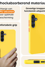 Nomfy Hoesje Geschikt voor Samsung A15 Hoesje Siliconen Cover Case - Hoes Geschikt voor Samsung Galaxy A15 Hoes Back Case - Geel