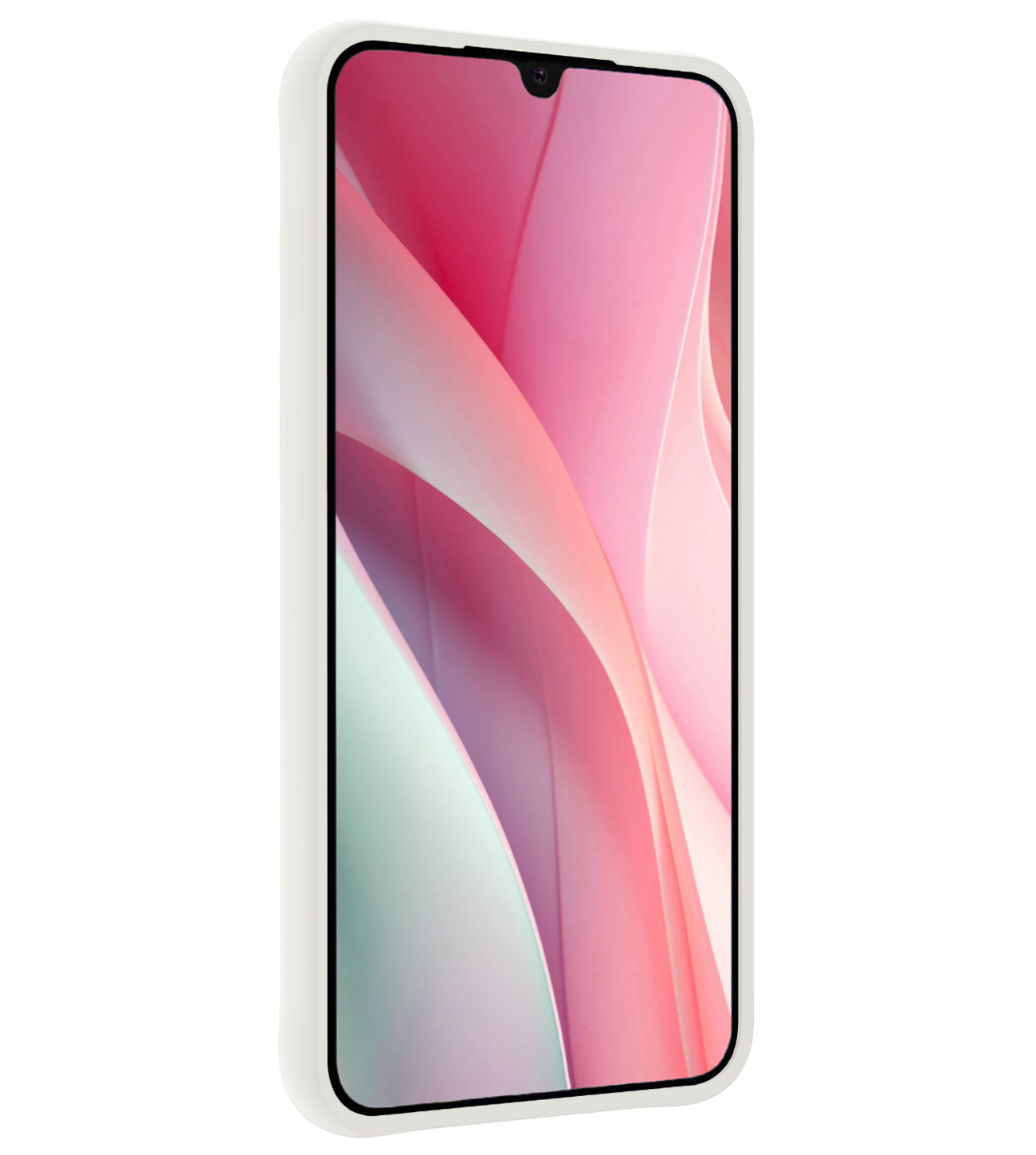 NoXx Hoes Geschikt voor Samsung A15 Hoesje Cover Siliconen Back Case Hoes Met Screenprotector - Wit