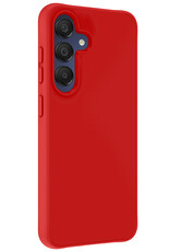 NoXx Hoes Geschikt voor Samsung A15 Hoesje Cover Siliconen Back Case Hoes Met Screenprotector - Rood