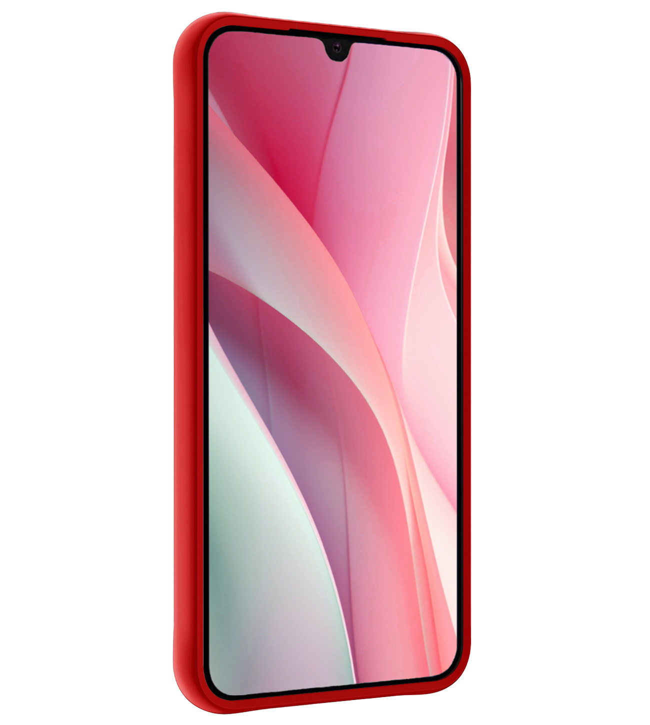 NoXx Hoes Geschikt voor Samsung A15 Hoesje Cover Siliconen Back Case Hoes Met Screenprotector - Rood