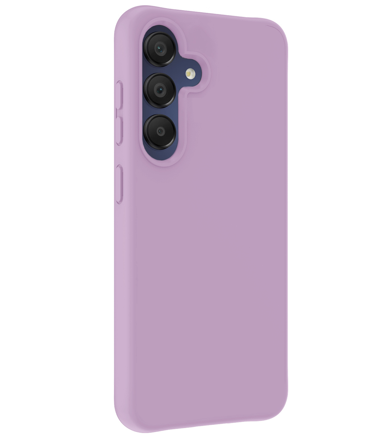 NoXx Hoes Geschikt voor Samsung A15 Hoesje Cover Siliconen Back Case Hoes Met Screenprotector - Lila