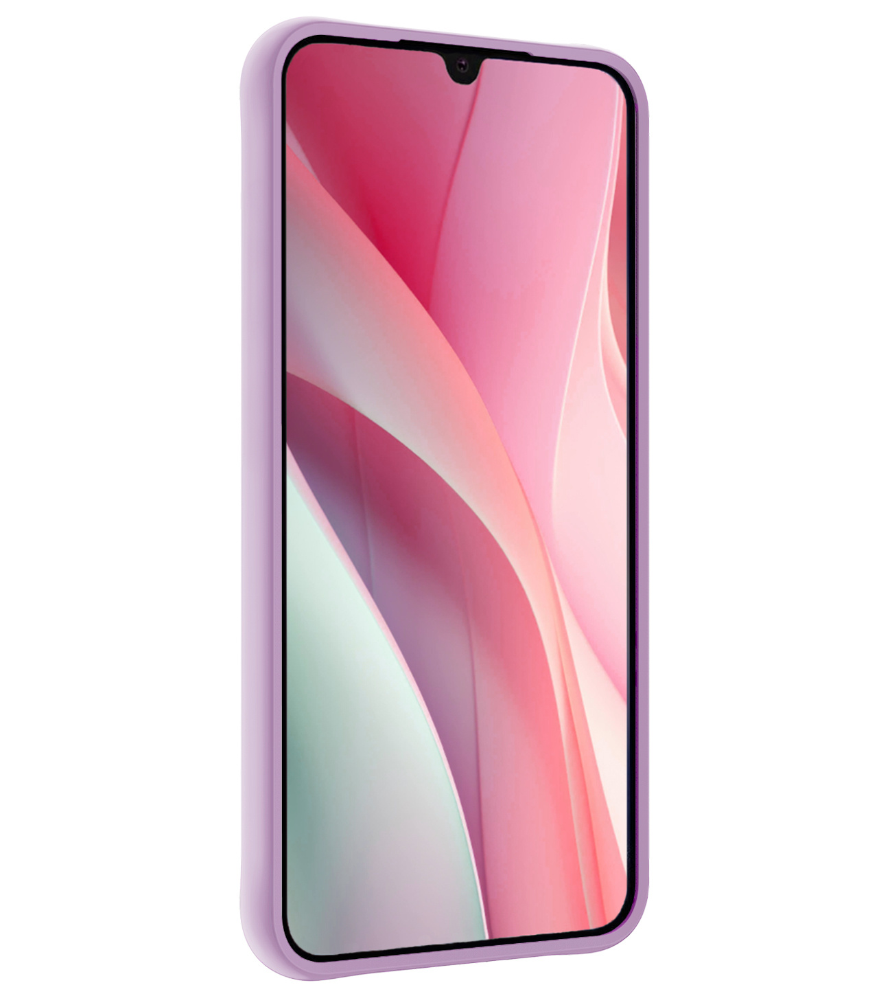 NoXx Hoes Geschikt voor Samsung A15 Hoesje Cover Siliconen Back Case Hoes Met Screenprotector - Lila