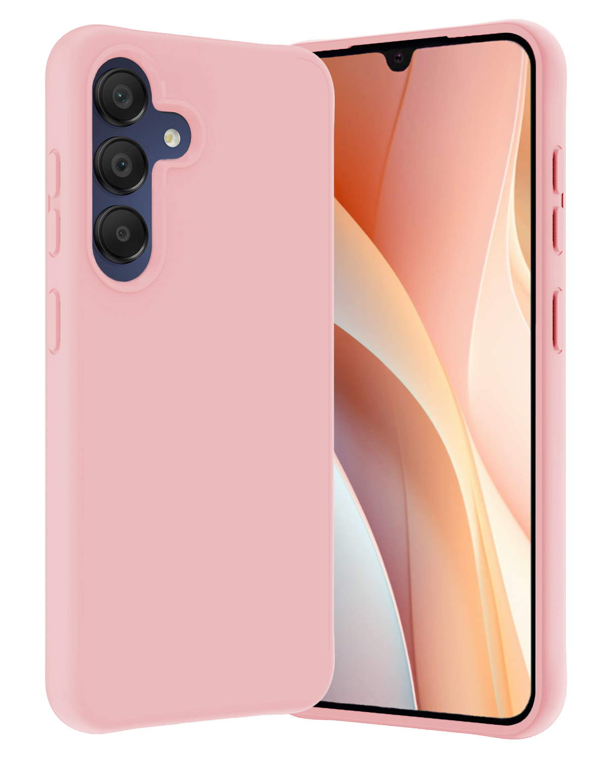 Nomfy Hoesje Geschikt voor Samsung A15 Hoesje Siliconen Cover Case - Hoes Geschikt voor Samsung Galaxy A15 Hoes Back Case - Lichtroze