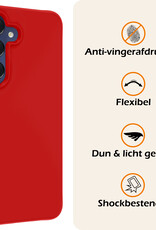 Nomfy Hoesje Geschikt voor Samsung A15 Hoesje Siliconen Cover Case - Hoes Geschikt voor Samsung Galaxy A15 Hoes Back Case - Rood