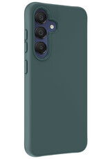 NoXx Hoes Geschikt voor Samsung A15 Hoesje Cover Siliconen Back Case Hoes Met Screenprotector - Donkergroen