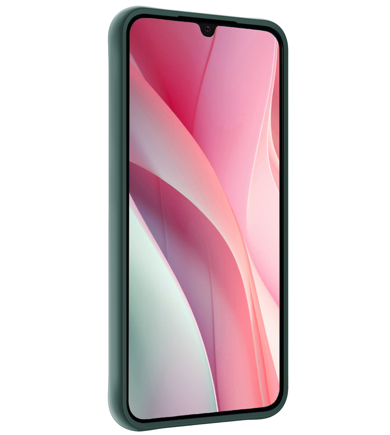 NoXx Hoes Geschikt voor Samsung A15 Hoesje Cover Siliconen Back Case Hoes Met Screenprotector - Donkergroen