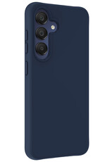 NoXx Hoes Geschikt voor Samsung A15 Hoesje Cover Siliconen Back Case Hoes Met Screenprotector - Donkerblauw