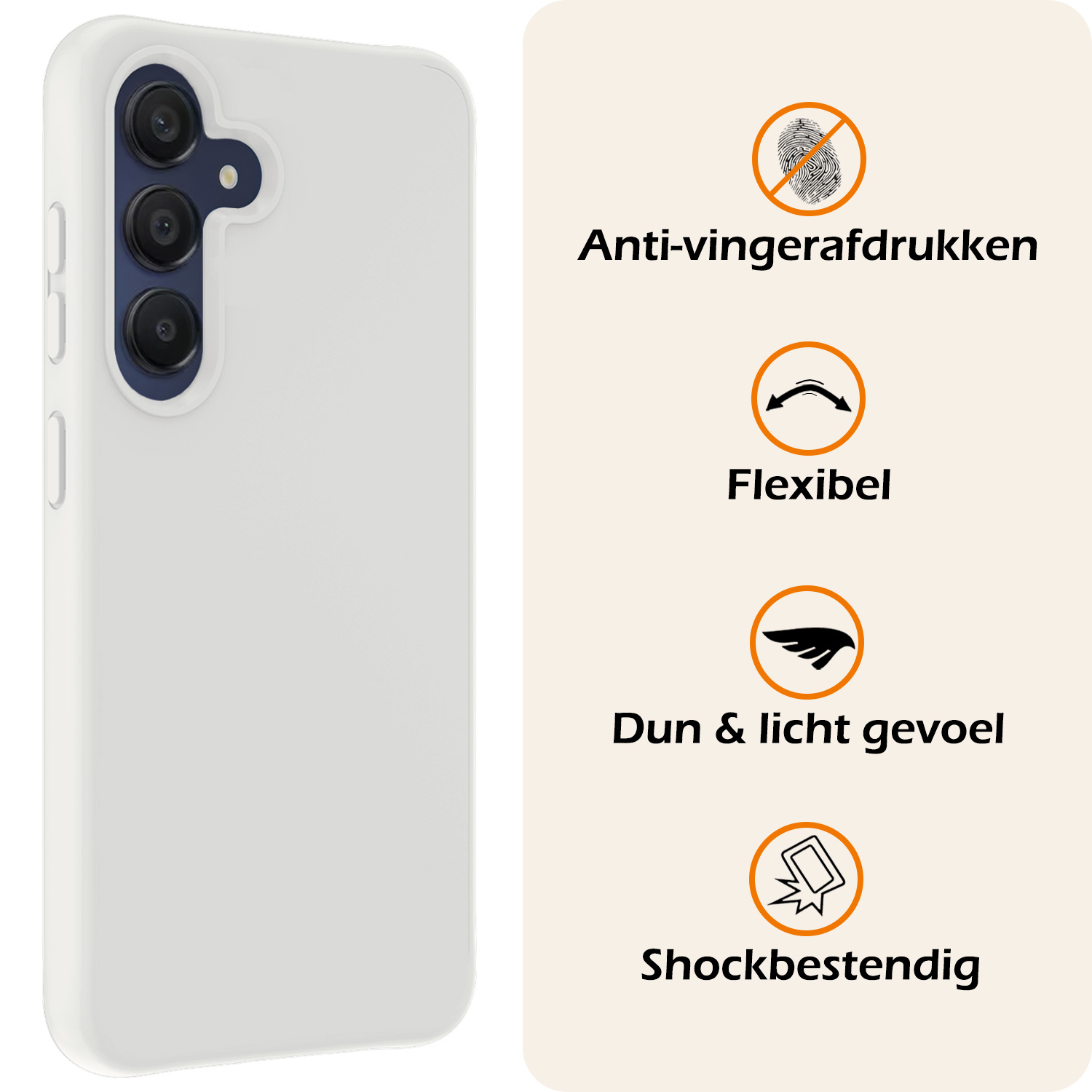 Nomfy Hoesje Geschikt voor Samsung A15 Hoesje Siliconen Cover Case - Hoes Geschikt voor Samsung Galaxy A15 Hoes Back Case - Wit
