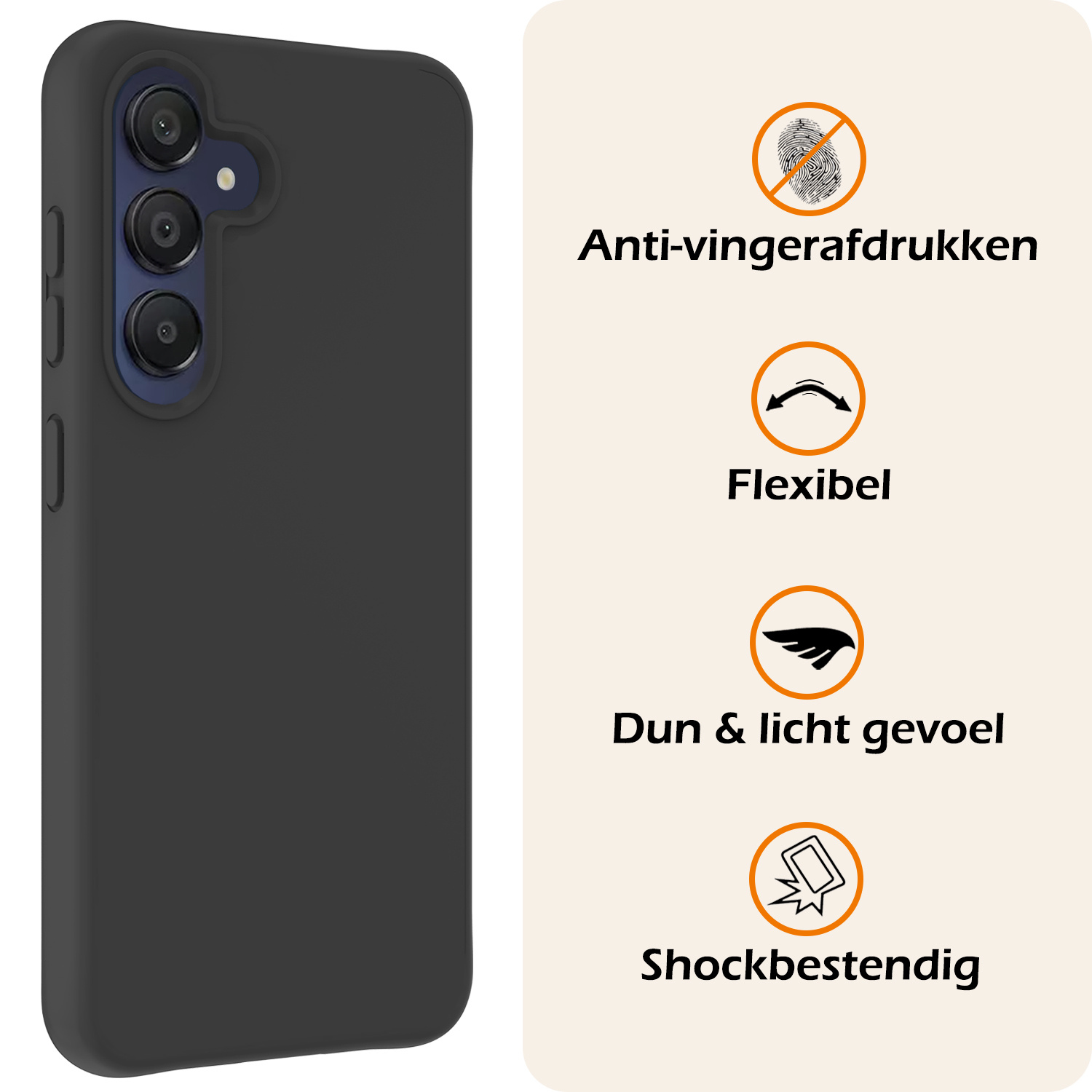 Nomfy Hoesje Geschikt voor Samsung A15 Hoesje Siliconen Cover Case - Hoes Geschikt voor Samsung Galaxy A15 Hoes Back Case - Zwart