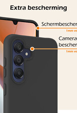 Nomfy Hoesje Geschikt voor Samsung A15 Hoesje Siliconen Cover Case - Hoes Geschikt voor Samsung Galaxy A15 Hoes Back Case - Zwart