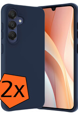 Nomfy Hoesje Geschikt voor Samsung A15 Hoesje Siliconen Cover Case - Hoes Geschikt voor Samsung Galaxy A15 Hoes Back Case - 2-PACK - Donkerblauw