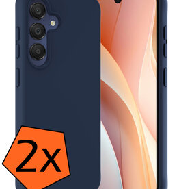 Nomfy Nomfy Samsung Galaxy A15 Hoesje Siliconen - Donkerblauw - 2 PACK