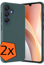 Nomfy Hoesje Geschikt voor Samsung A15 Hoesje Siliconen Cover Case - Hoes Geschikt voor Samsung Galaxy A15 Hoes Back Case - 2-PACK - Donkergroen