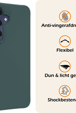 Nomfy Hoesje Geschikt voor Samsung A15 Hoesje Siliconen Cover Case - Hoes Geschikt voor Samsung Galaxy A15 Hoes Back Case - 2-PACK - Donkergroen