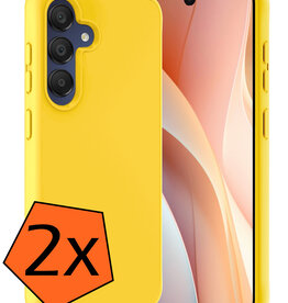 Nomfy Nomfy Samsung Galaxy A15 Hoesje Siliconen - Geel - 2 PACK