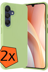 Nomfy Hoesje Geschikt voor Samsung A15 Hoesje Siliconen Cover Case - Hoes Geschikt voor Samsung Galaxy A15 Hoes Back Case - 2-PACK - Groen
