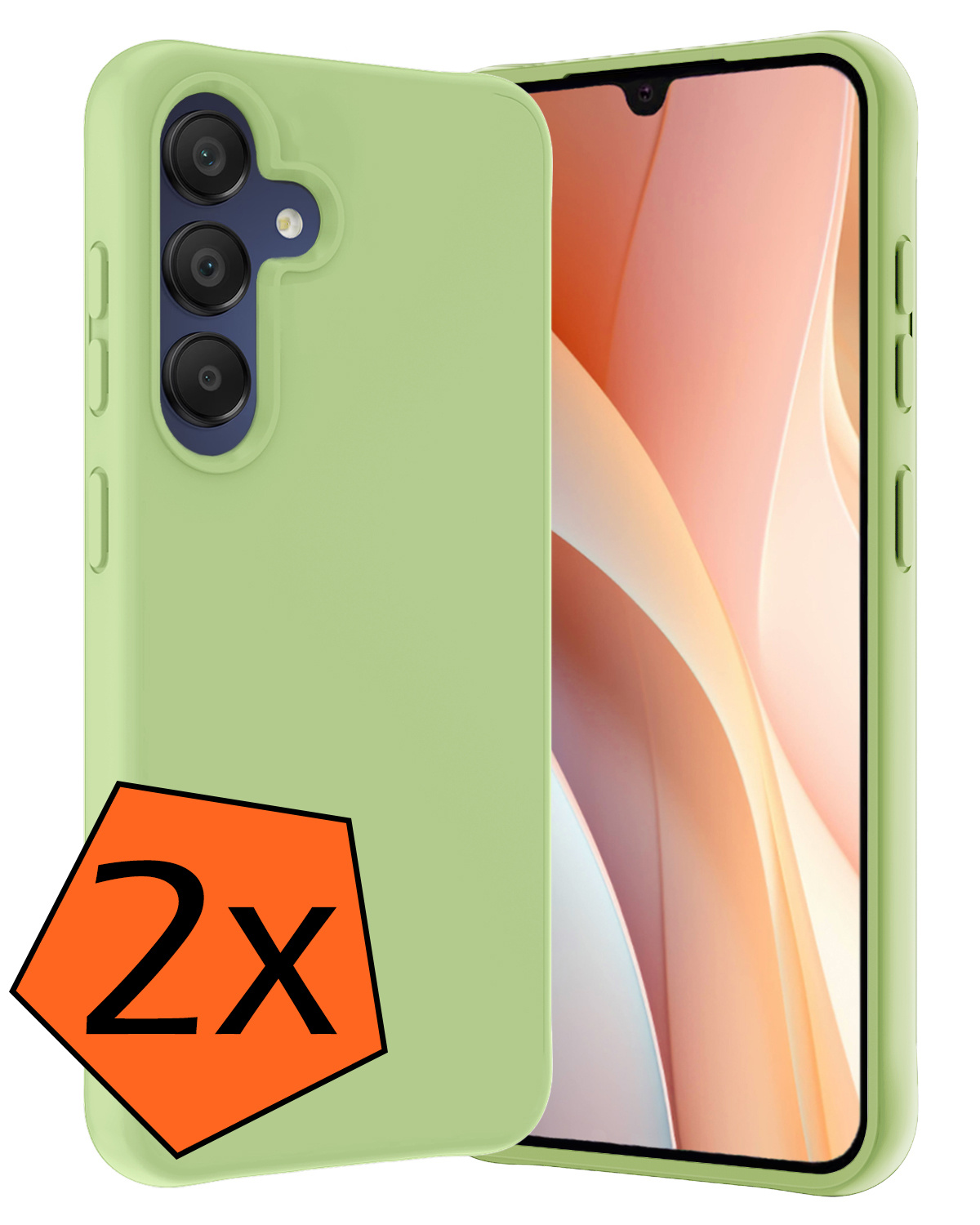 Nomfy Hoesje Geschikt voor Samsung A15 Hoesje Siliconen Cover Case - Hoes Geschikt voor Samsung Galaxy A15 Hoes Back Case - 2-PACK - Groen