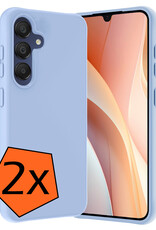 Nomfy Hoesje Geschikt voor Samsung A15 Hoesje Siliconen Cover Case - Hoes Geschikt voor Samsung Galaxy A15 Hoes Back Case - 2-PACK - Lichtblauw