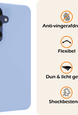 Nomfy Hoesje Geschikt voor Samsung A15 Hoesje Siliconen Cover Case - Hoes Geschikt voor Samsung Galaxy A15 Hoes Back Case - 2-PACK - Lichtblauw