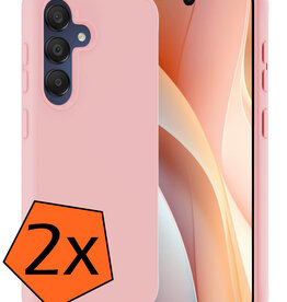 Nomfy Nomfy Samsung Galaxy A15 Hoesje Siliconen - Lichtroze - 2 PACK