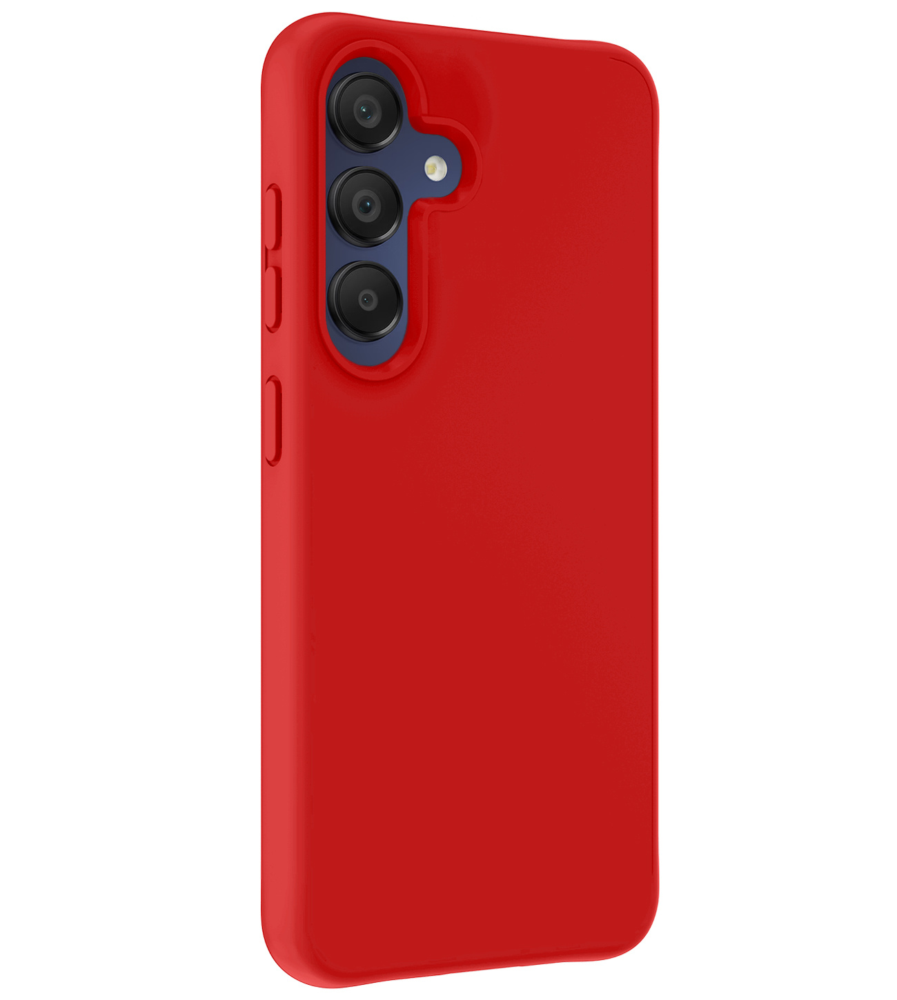 NoXx Hoes Geschikt voor Samsung A15 Hoesje Cover Siliconen Back Case Hoes Met 2x Screenprotector - Rood