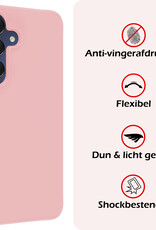 NoXx Hoes Geschikt voor Samsung A15 Hoesje Cover Siliconen Back Case Hoes Met 2x Screenprotector - Lichtroze