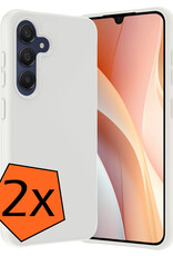 Nomfy Hoesje Geschikt voor Samsung A15 Hoesje Siliconen Cover Case - Hoes Geschikt voor Samsung Galaxy A15 Hoes Back Case - 2-PACK - Wit