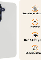 Nomfy Hoesje Geschikt voor Samsung A15 Hoesje Siliconen Cover Case - Hoes Geschikt voor Samsung Galaxy A15 Hoes Back Case - 2-PACK - Wit