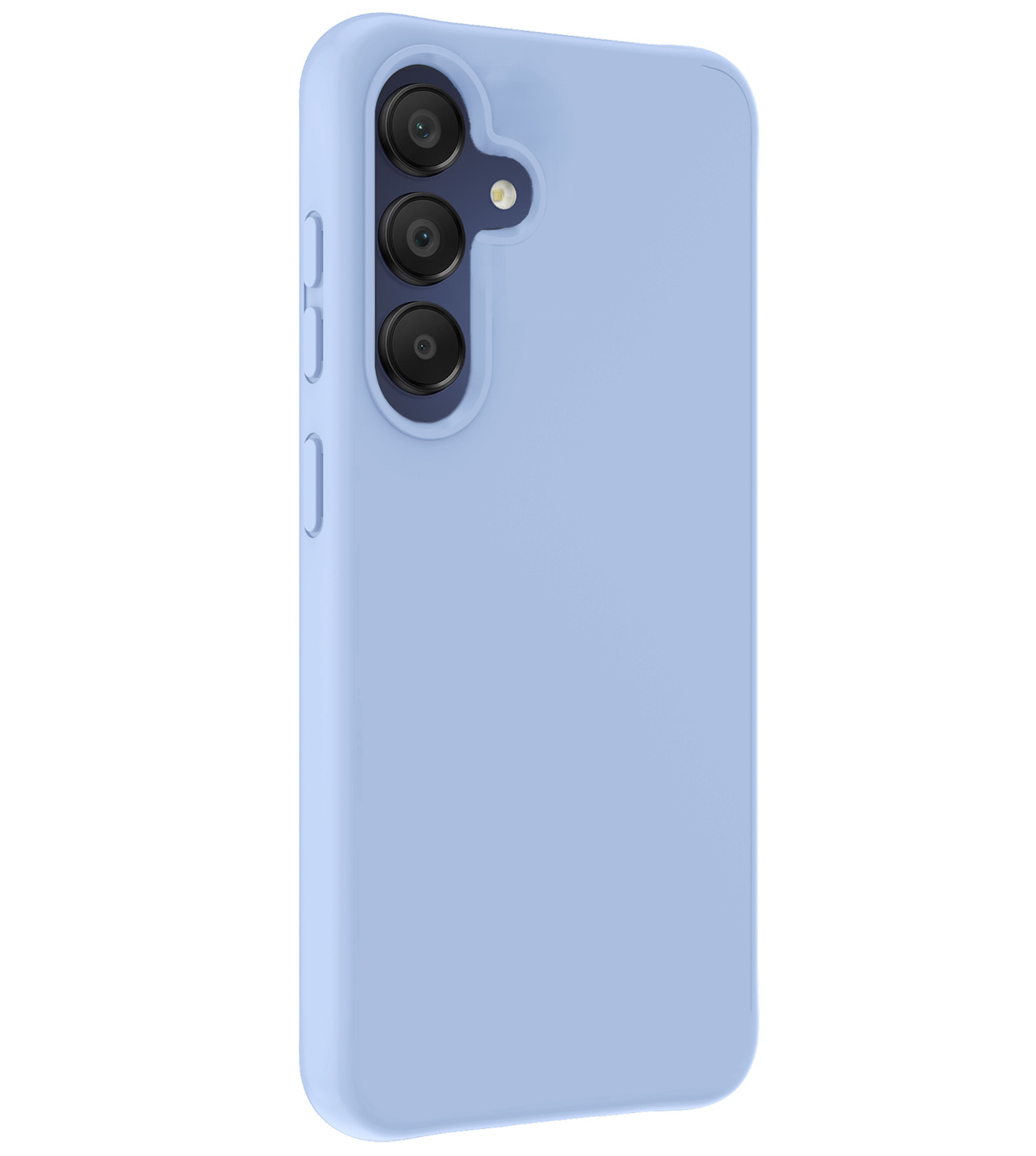 NoXx Hoes Geschikt voor Samsung A15 Hoesje Cover Siliconen Back Case Hoes Met 2x Screenprotector - Lichtblauw