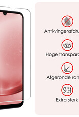 NoXx Hoes Geschikt voor Samsung A15 Hoesje Cover Siliconen Back Case Hoes Met 2x Screenprotector - Wit