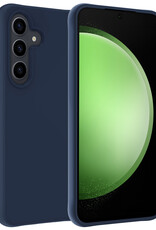BASEY. Hoes Geschikt voor Samsung S23 FE Hoesje Siliconen Back Cover Case - Hoesje Geschikt voor Samsung Galaxy S23 FE Hoes Cover Hoesje - Donkerblauw
