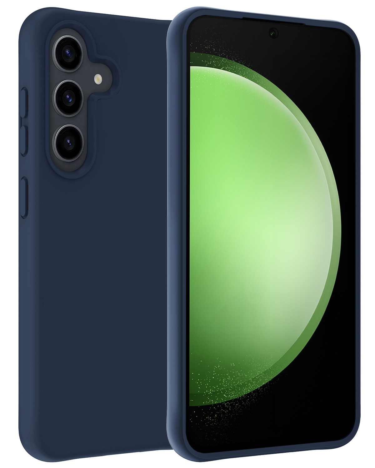 BASEY. Hoes Geschikt voor Samsung S23 FE Hoesje Siliconen Back Cover Case - Hoesje Geschikt voor Samsung Galaxy S23 FE Hoes Cover Hoesje - Donkerblauw