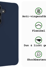 BASEY. Hoes Geschikt voor Samsung S23 FE Hoesje Siliconen Back Cover Case - Hoesje Geschikt voor Samsung Galaxy S23 FE Hoes Cover Hoesje - Donkerblauw