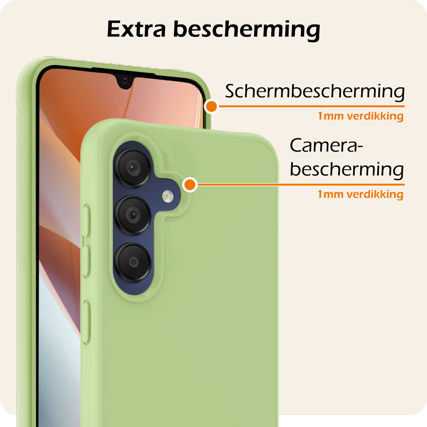 Nomfy Hoesje Geschikt voor Samsung A15 Hoesje Siliconen Cover Case Met Screenprotector - Hoes Geschikt voor Samsung Galaxy A15 Hoes Back Case - Groen