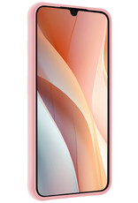 Nomfy Hoesje Geschikt voor Samsung A15 Hoesje Siliconen Cover Case Met Screenprotector - Hoes Geschikt voor Samsung Galaxy A15 Hoes Back Case - Lichtroze