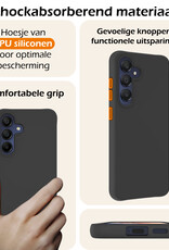 Nomfy Hoesje Geschikt voor Samsung A15 Hoesje Siliconen Cover Case Met Screenprotector - Hoes Geschikt voor Samsung Galaxy A15 Hoes Back Case - Zwart