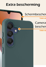 Nomfy Hoesje Geschikt voor Samsung A15 Hoesje Siliconen Cover Case Met 2x Screenprotector - Hoes Geschikt voor Samsung Galaxy A15 Hoes Back Case - Donkergroen