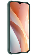Nomfy Hoesje Geschikt voor Samsung A15 Hoesje Siliconen Cover Case Met 2x Screenprotector - Hoes Geschikt voor Samsung Galaxy A15 Hoes Back Case - Donkergroen