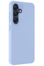Nomfy Hoesje Geschikt voor Samsung A15 Hoesje Siliconen Cover Case Met 2x Screenprotector - Hoes Geschikt voor Samsung Galaxy A15 Hoes Back Case - Lichtblauw