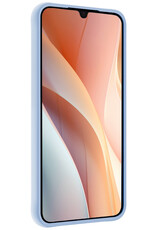 Nomfy Hoesje Geschikt voor Samsung A15 Hoesje Siliconen Cover Case Met 2x Screenprotector - Hoes Geschikt voor Samsung Galaxy A15 Hoes Back Case - Lichtblauw