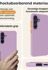 Nomfy Hoesje Geschikt voor Samsung A15 Hoesje Siliconen Cover Case Met 2x Screenprotector - Hoes Geschikt voor Samsung Galaxy A15 Hoes Back Case - Lila