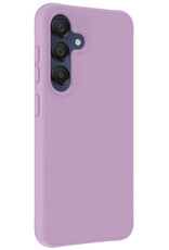 Nomfy Hoesje Geschikt voor Samsung A15 Hoesje Siliconen Cover Case Met 2x Screenprotector - Hoes Geschikt voor Samsung Galaxy A15 Hoes Back Case - Lila