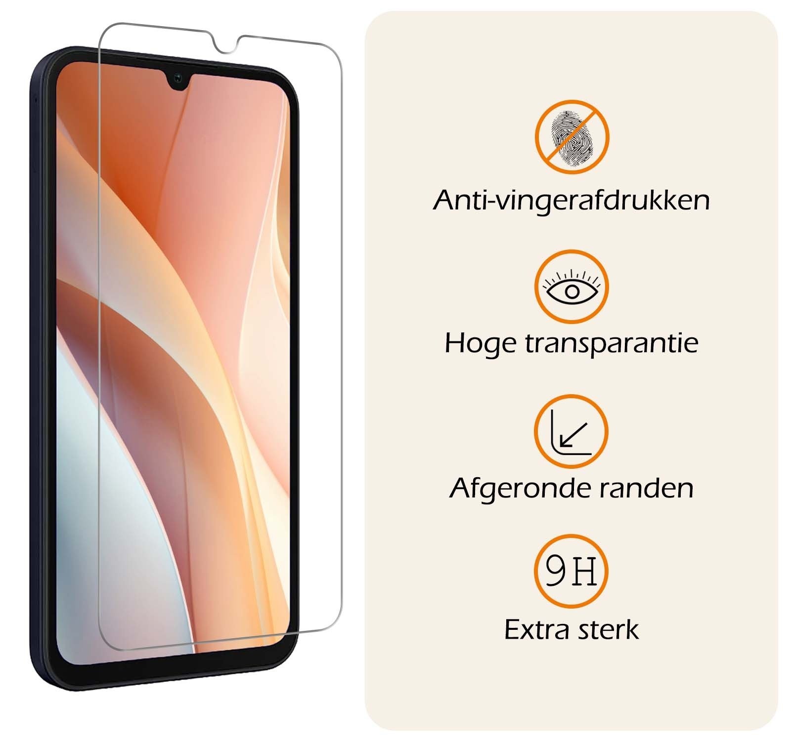 Nomfy Hoesje Geschikt voor Samsung A15 Hoesje Siliconen Cover Case Met 2x Screenprotector - Hoes Geschikt voor Samsung Galaxy A15 Hoes Back Case - Rood