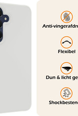 Nomfy Hoesje Geschikt voor Samsung A15 Hoesje Siliconen Cover Case Met 2x Screenprotector - Hoes Geschikt voor Samsung Galaxy A15 Hoes Back Case - Wit