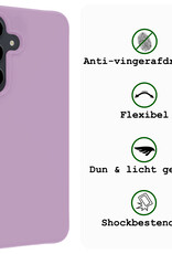 BASEY. Hoes Geschikt voor Samsung S23 FE Hoesje Siliconen Back Cover Case - Hoesje Geschikt voor Samsung Galaxy S23 FE Hoes Cover Hoesje - Lila