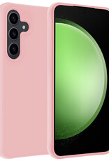 BASEY. Hoes Geschikt voor Samsung S23 FE Hoesje Siliconen Back Cover Case - Hoesje Geschikt voor Samsung Galaxy S23 FE Hoes Cover Hoesje - Lichtroze
