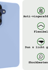 BASEY. Hoes Geschikt voor Samsung A15 Hoesje Siliconen Back Cover Case - Hoesje Geschikt voor Samsung Galaxy A15 Hoes Cover Hoesje - Lichtblauw - 2 Stuks