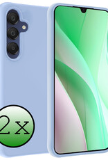 BASEY. Hoes Geschikt voor Samsung A15 Hoesje Siliconen Back Cover Case - Hoesje Geschikt voor Samsung Galaxy A15 Hoes Cover Hoesje - Lichtblauw - 2 Stuks