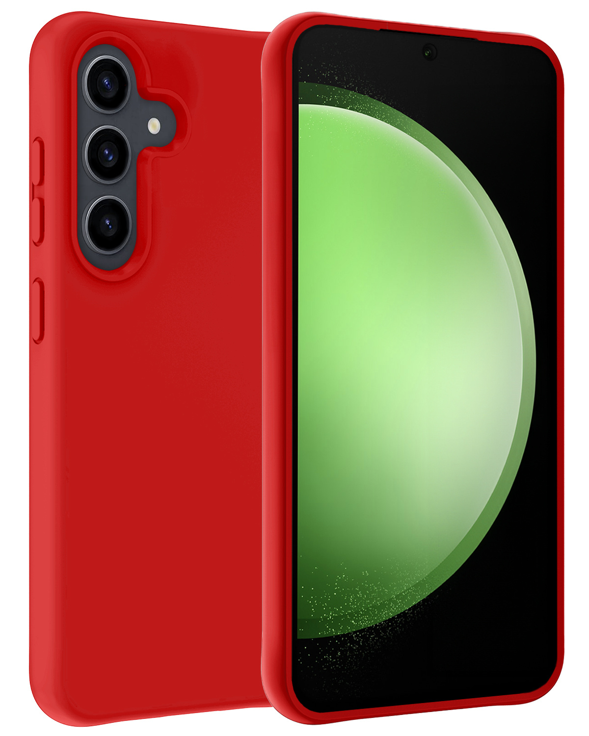 BASEY. Hoes Geschikt voor Samsung S23 FE Hoesje Siliconen Back Cover Case - Hoesje Geschikt voor Samsung Galaxy S23 FE Hoes Cover Hoesje - Rood