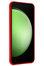 BASEY. Hoes Geschikt voor Samsung S23 FE Hoesje Siliconen Back Cover Case - Hoesje Geschikt voor Samsung Galaxy S23 FE Hoes Cover Hoesje - Rood